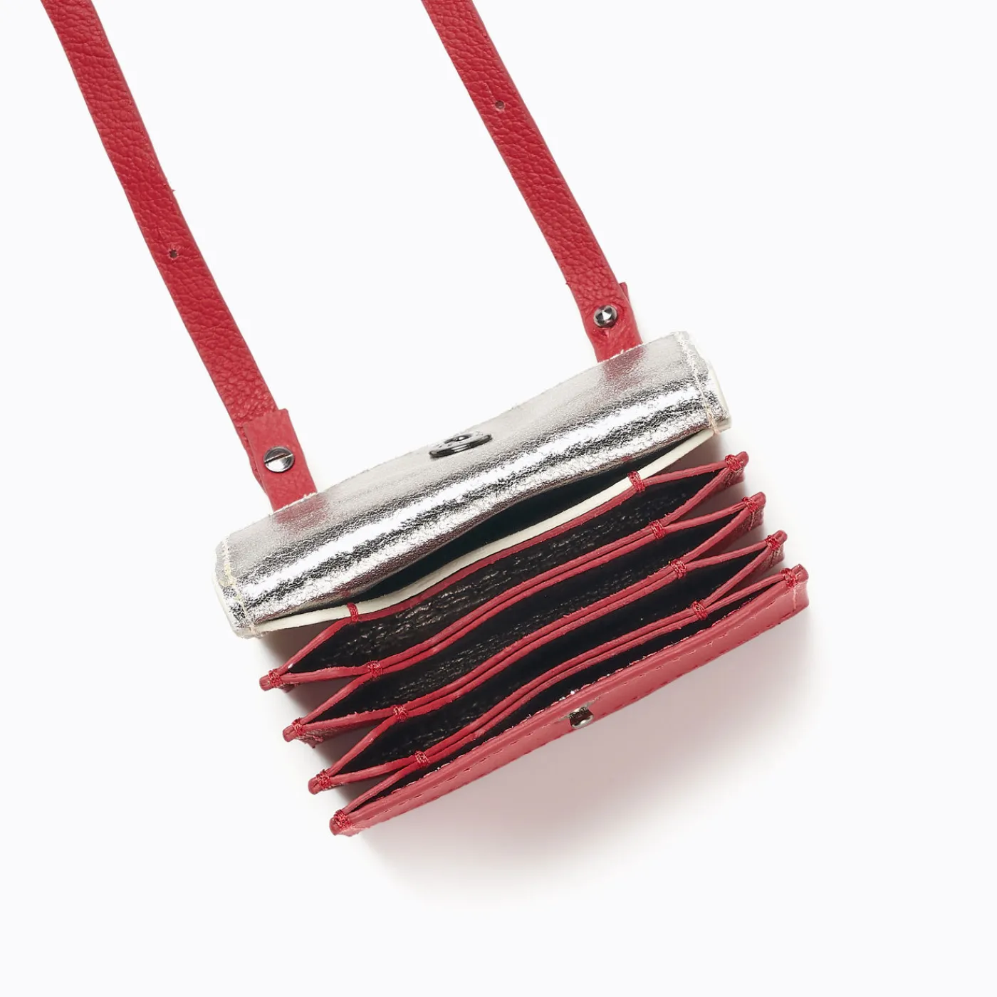 Fashion Botkier Cobble Hill Card Holder Crossbody Luscious Red Combo