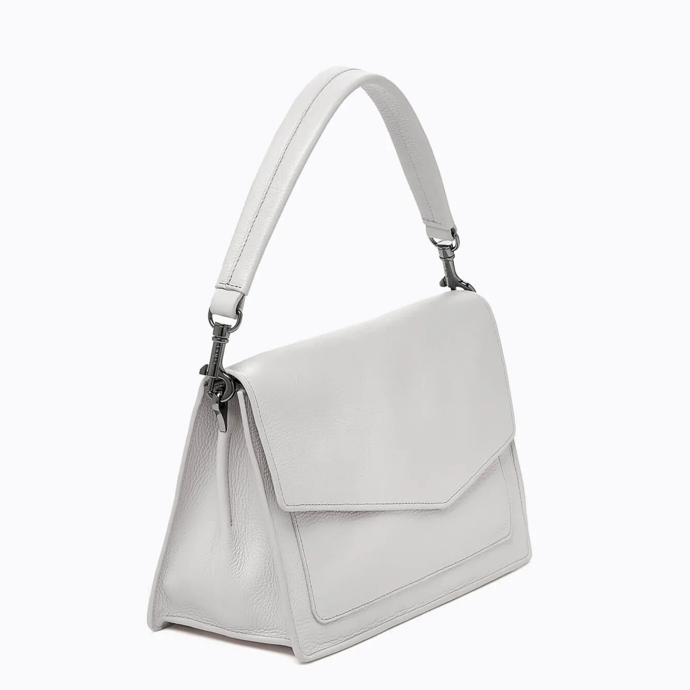 New Botkier Cobble Hill Flap Satchel Silver Grey