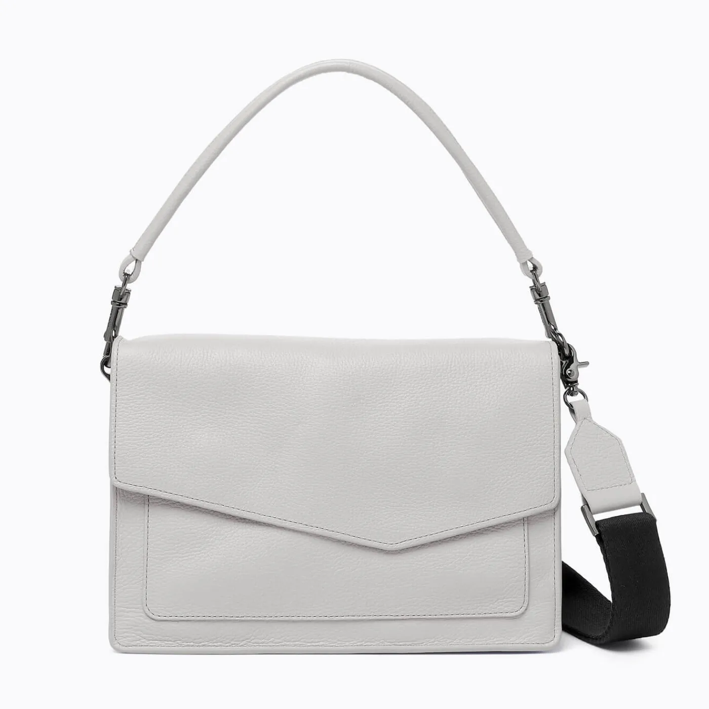 New Botkier Cobble Hill Flap Satchel Silver Grey