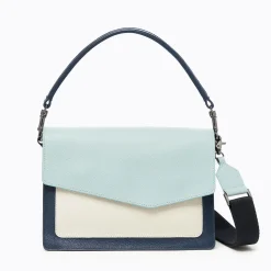Outlet Botkier Cobble Hill Flap Satchel Blue Combo