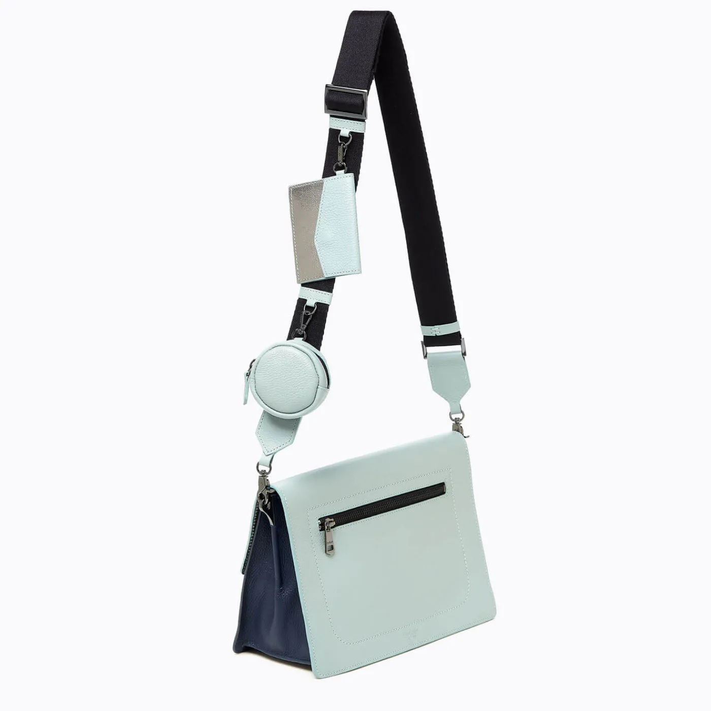 Outlet Botkier Cobble Hill Flap Satchel Blue Combo
