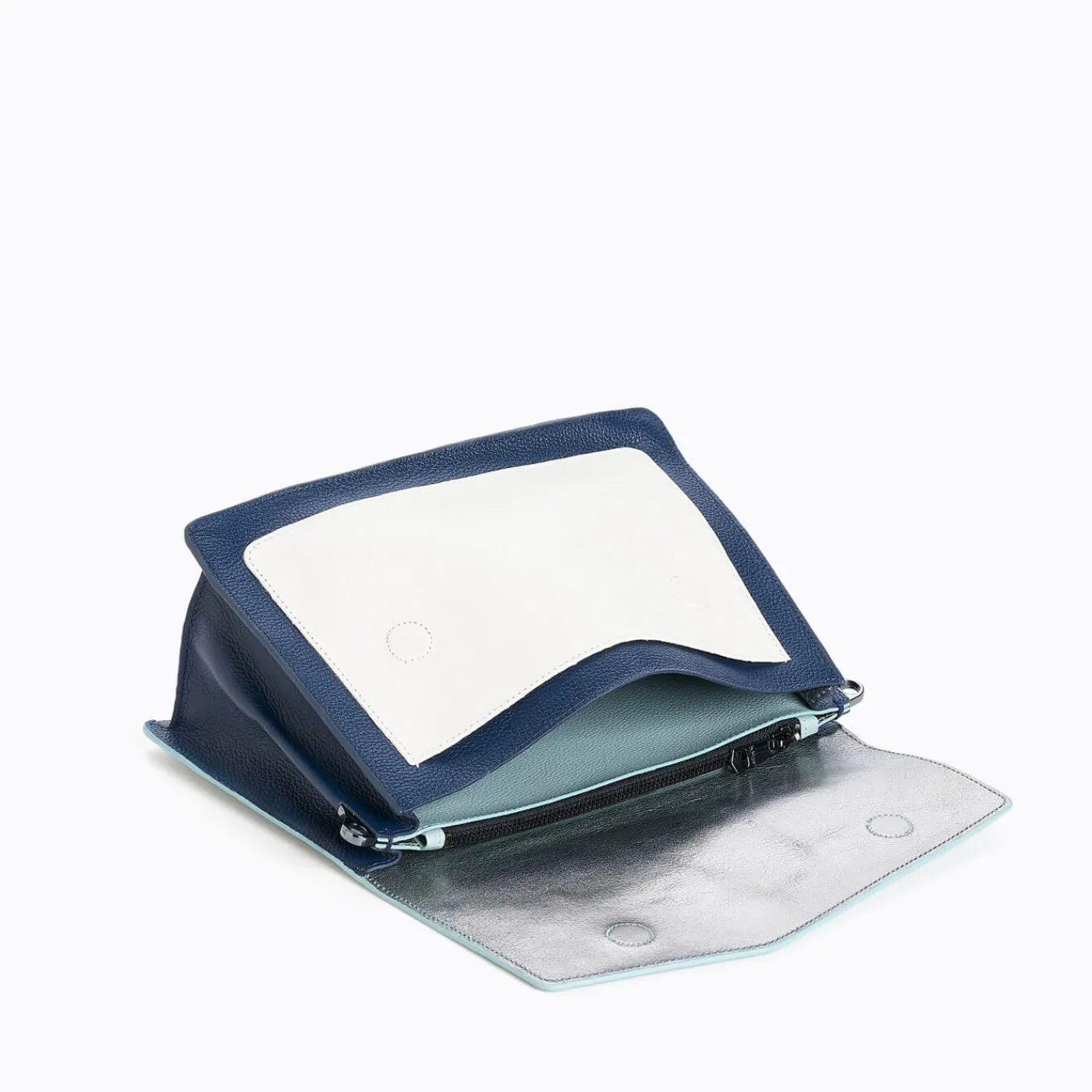 Outlet Botkier Cobble Hill Flap Satchel Blue Combo