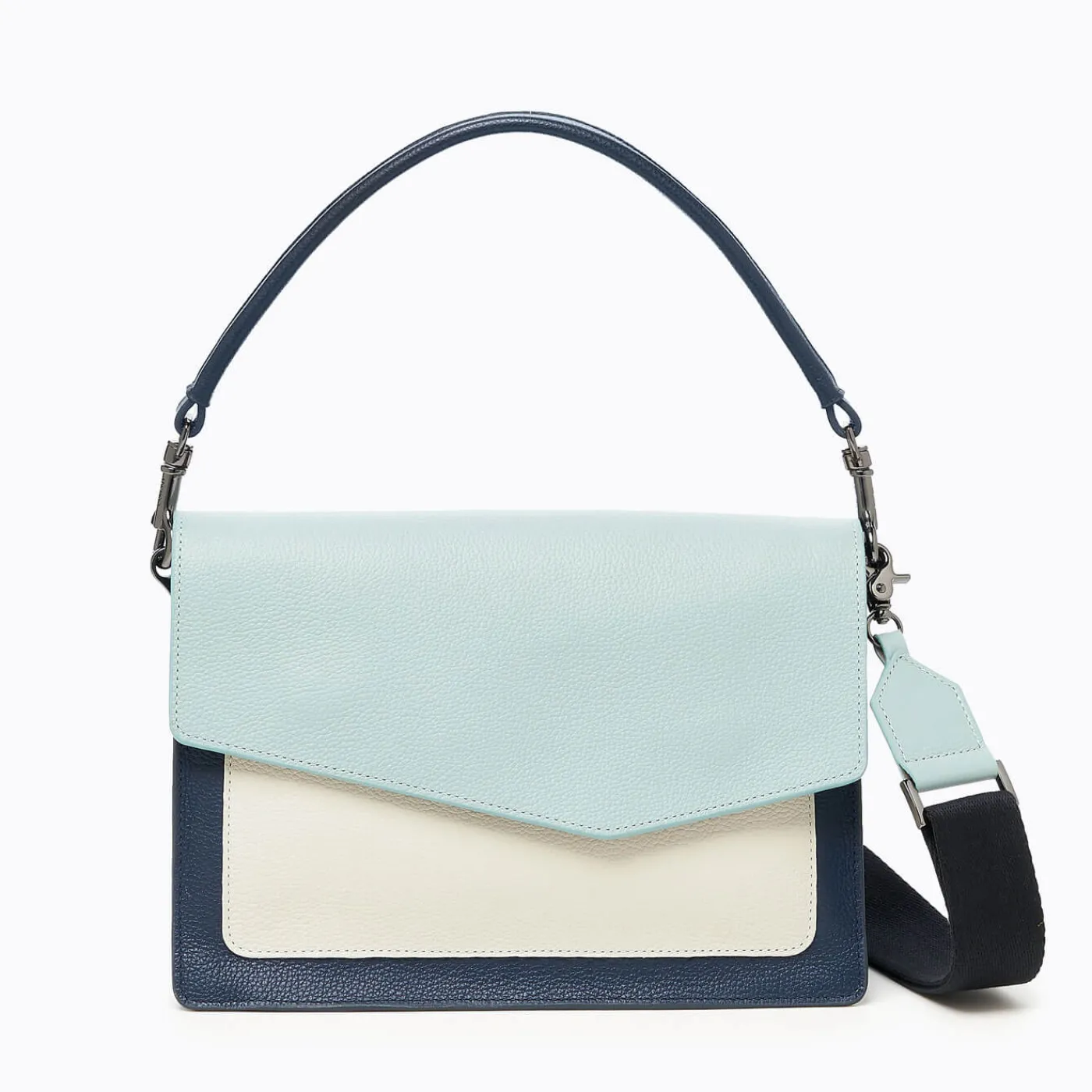 Outlet Botkier Cobble Hill Flap Satchel Blue Combo
