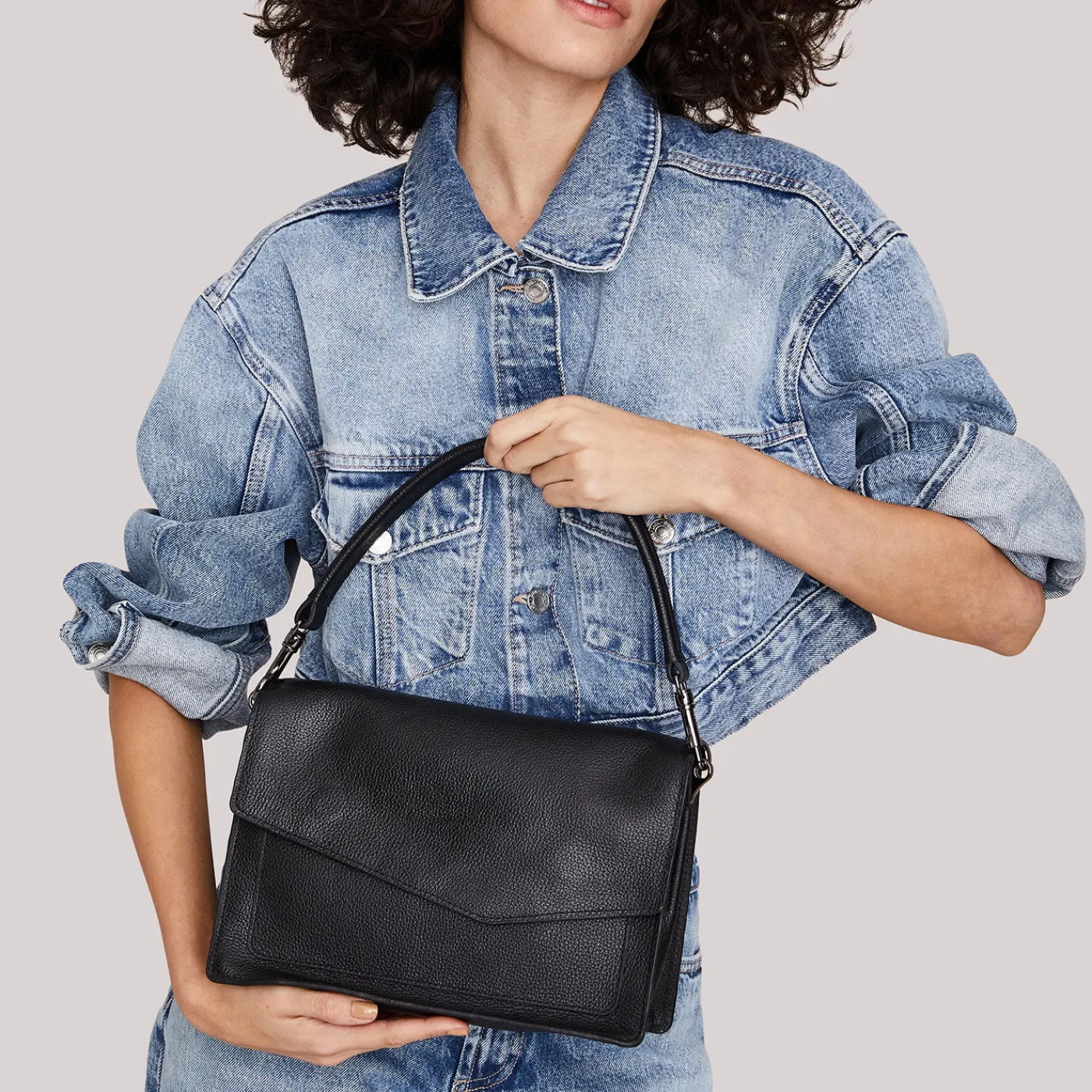 New Botkier Cobble Hill Flap Satchel Black