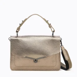 Best Sale Botkier Valentina Flap Satchel Metallic Gunmetal