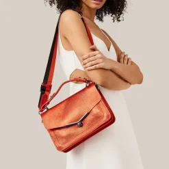 New Botkier Valentina Flap Satchel Metallic Sunset