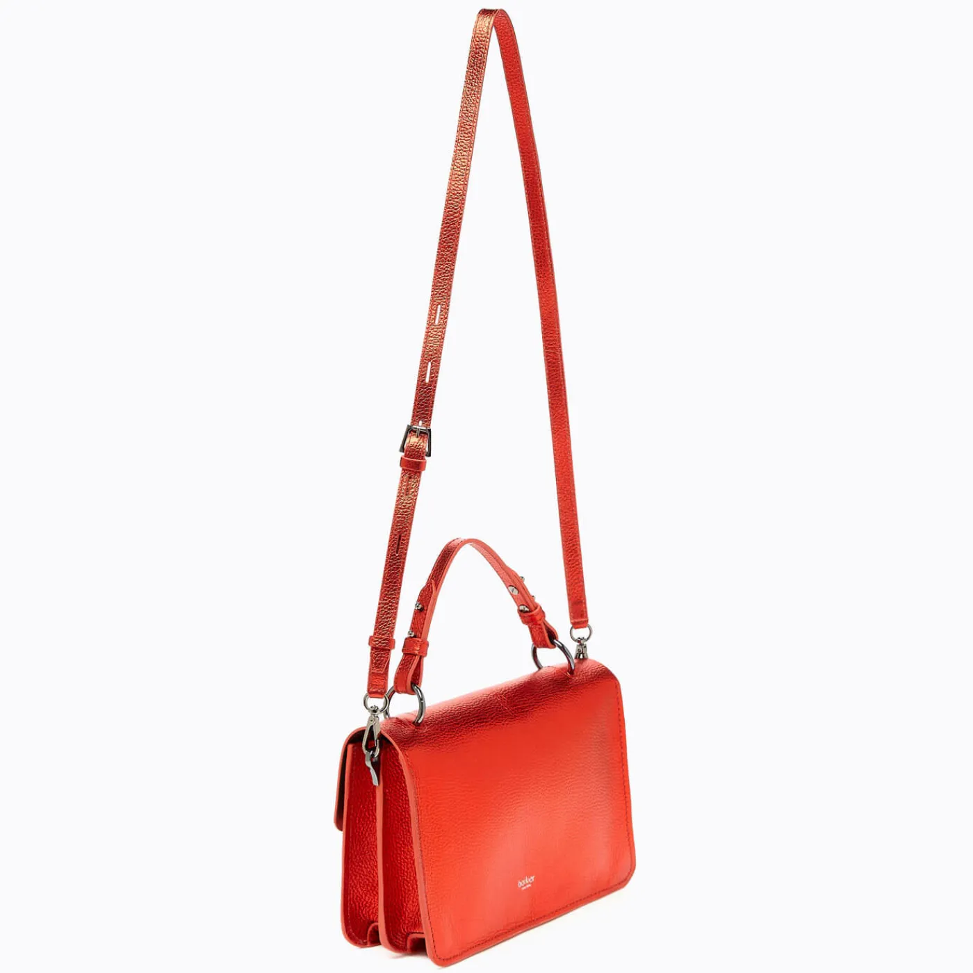 New Botkier Valentina Flap Satchel Metallic Sunset
