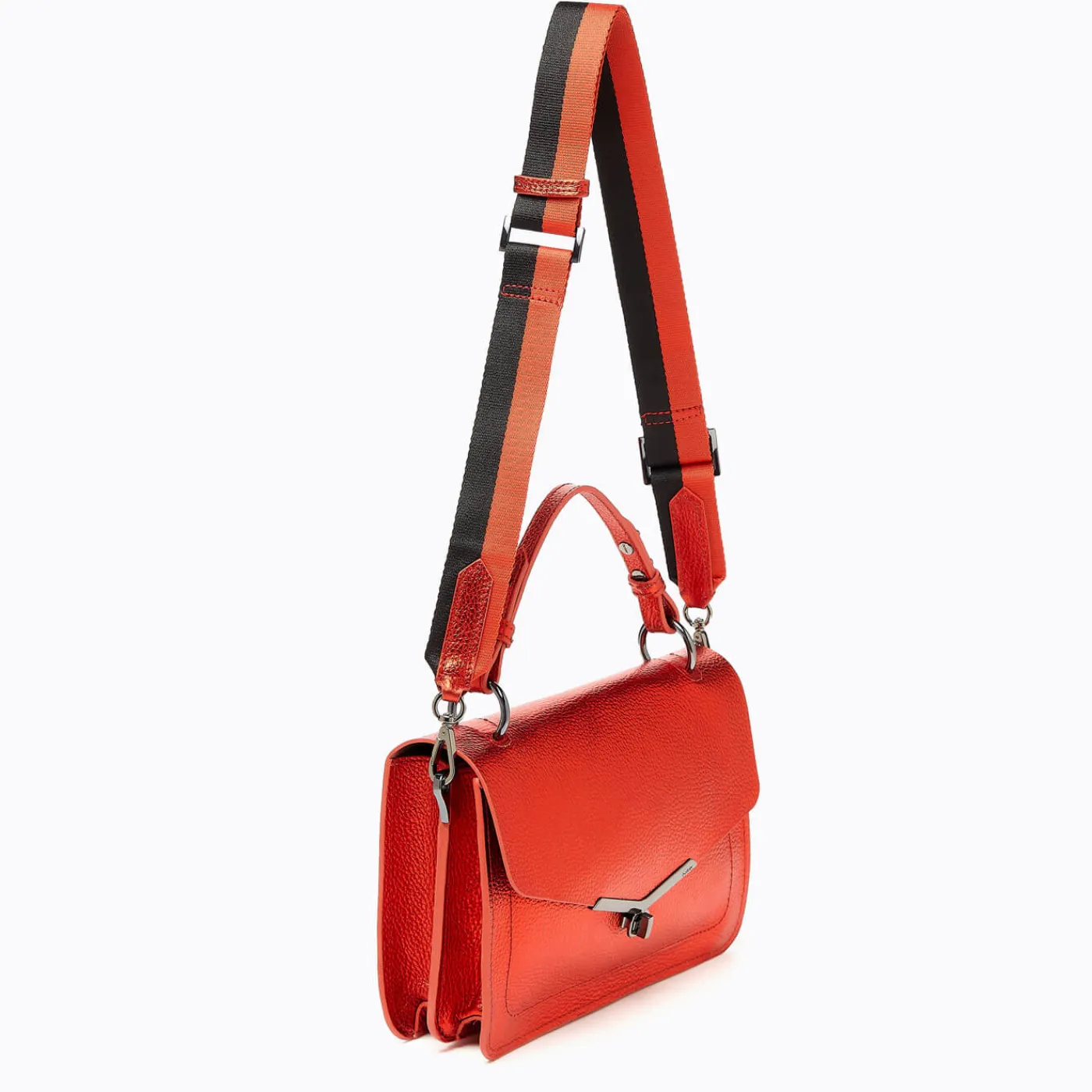 New Botkier Valentina Flap Satchel Metallic Sunset