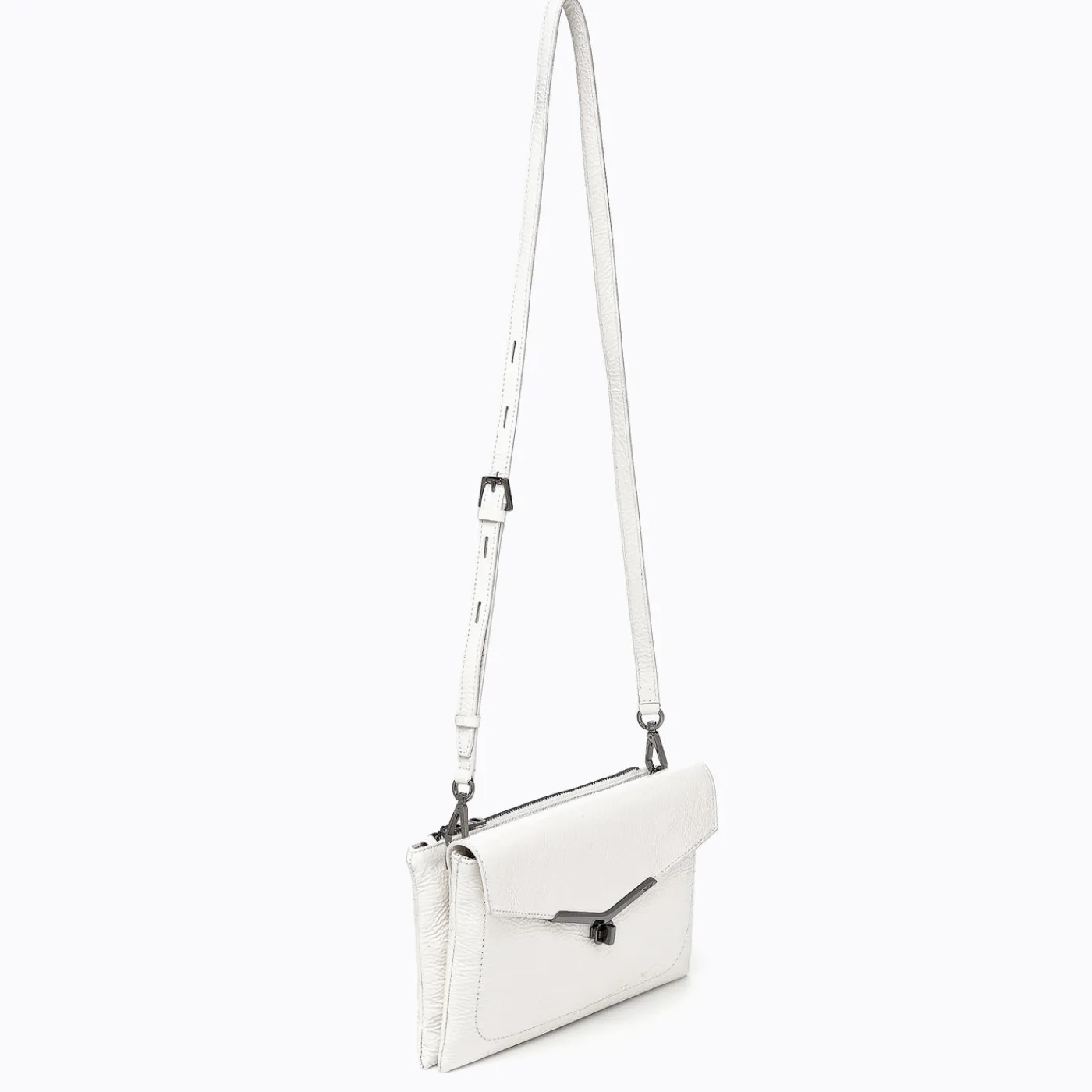 New Botkier Valentina Flat Crossbody Marshmallow Patent